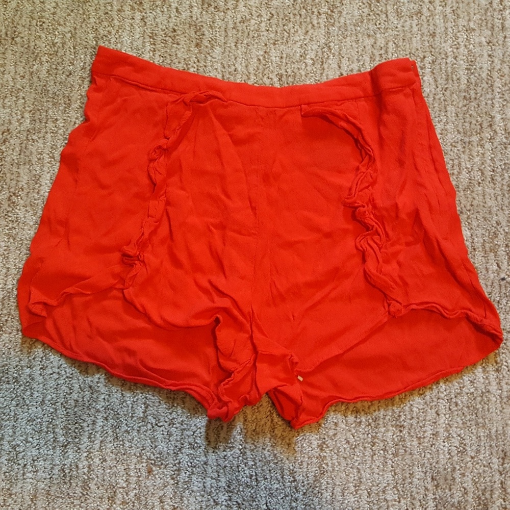 Red dress shorts
